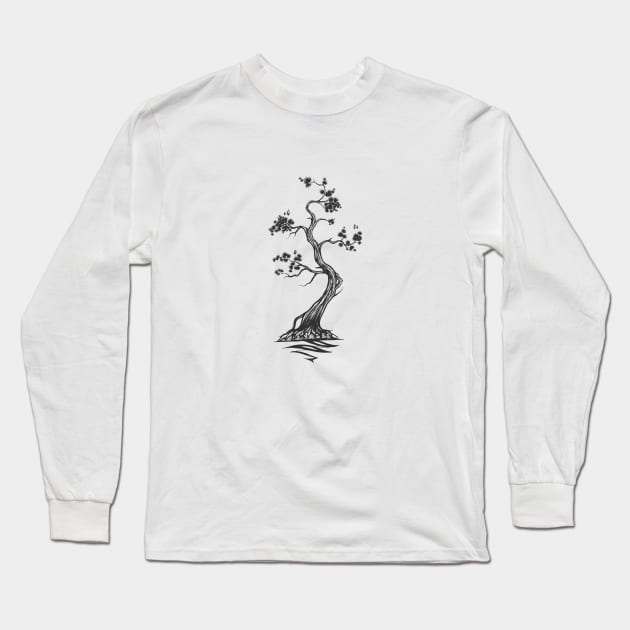 Japanese pine tree Long Sleeve T-Shirt by norakamuy